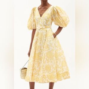 Zimmermann yellow postcard dress